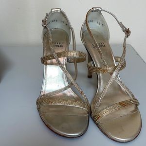 Stuart Weitzman Dotsme Gold High Heel Pump 7.5